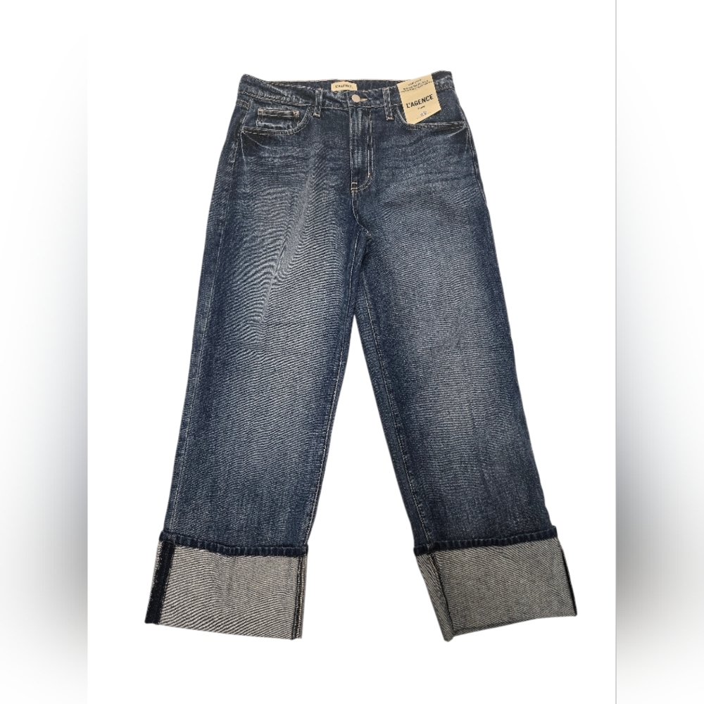 NEW L'AGENCE Leighton Cuffed Stovepipe Jeans SZ 28